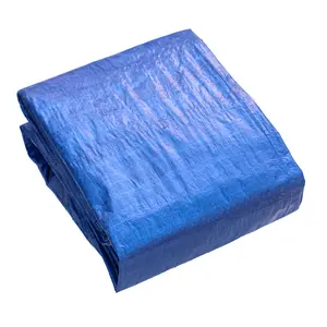 قماش بولي يوريثان مضاد للماء من Blue Tarp مقاس 12×14 قدم متواصل الثقيل لجميع الأغراض قماش بولي لتغطية القماش مضاد للماء