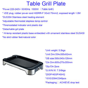 KBQ-Plaque antiadhésive en PTFE avec contrôle de température sans fumée, <span class=keywords><strong>appareil</strong></span> à <span class=keywords><strong>raclette</strong></span> pour barbecue coréen, 1500W - Product Image 5