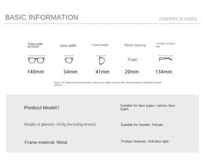 Lunettes de lecture flexibles <span class=keywords><strong>pour</strong></span> femmes, monture carrée en métal, <span class=keywords><strong>presbytie</strong></span>, -250, fournisseur en gros, lunettes correctrices - Product Image 6