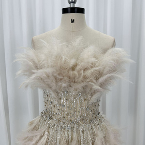 Robes de soirée formelles pour femmes enceintes HX81, style traditionnel naturel, champagne, plissées, à volants, coupe trapèze, traîne chapelle - Product Image 2