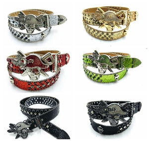 <span class=keywords><strong>Ceinture</strong></span> Y2K à strass en promotion avec nouvelle <span class=keywords><strong>ceinture</strong></span> <span class=keywords><strong>Western</strong></span> Diamond BB, <span class=keywords><strong>boucle</strong></span> pirate de style nouveau, en <span class=keywords><strong>cuir</strong></span> PU et plastique orné de cristaux - Product Image 6
