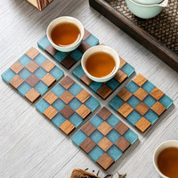 Nouveaux sous-verres modernes minimalistes en bois de rose, carrés, pour cérémonie du thé, durables, pour la salle à manger, usage quotidien, résistants à la chaleur, diamètre 80 mm, épaisseur 6 mm
