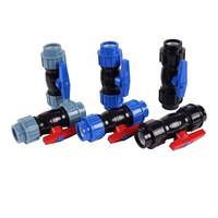 Robinet à boisseau sphérique pour compteur d'eau, double filetage femelle PP 1/2"-4", avec contrôle de pression et de débit PN10
