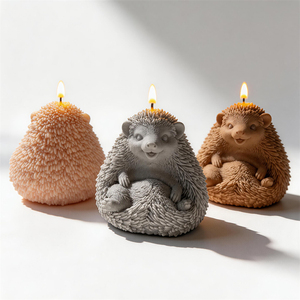 Molde de silicona de figurita de <span class=keywords><strong>erizo</strong></span> sentado para decoración del hogar, molde para velas de cera de soja, molde de resina y yeso de animales - Product Image 3