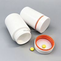 Flacon à pilules en plastique blanc et noir de 135 ml, flacon déshydratant en HDPE, conteneur pour médicaments solides oraux