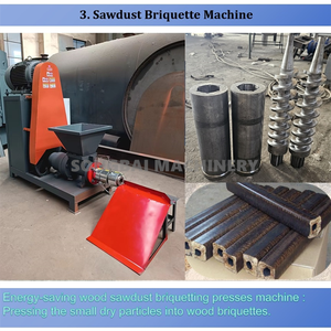 Ligne de production de briquettes de charbon de coco en Indonésie Machine à charbon de coco du fabricant de moteurs Machines à briquettes de biomasse - Product Image 4