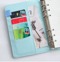 Fournitures de bureau personnalisées taille A5 en cuir Organisateur 6 anneaux classeur à feuilles mobiles Agenda en cuir PU Budget Journal PU Carnet avec boucle