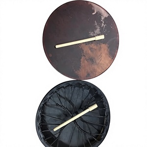 Tambour à main Shusiman de 14 pouces, fait main, avec cadre métallique et peau de vache, batte incluse, design couleur personnalisé pour la musique spirituelle chamanique - Product Image 1