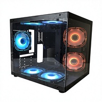 Low Price With Tempering Glass Gaming Computer Cases Towers Mid Tower Pc Transparent Pc Gaming Case Black Atx Pc Case