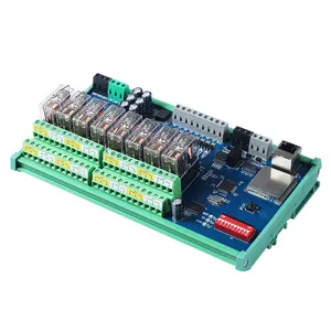 Huaqingjun 8-Channel IO RS485+232+Ethernet DPDT G2R-2 Relay Module Modbus RTU/TCP LAN RJ45 Module for AC Contactors