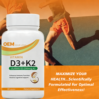 Capsules de Vitamine D3 et K2 Végétaliennes à Succès : Complément pour des Os Sains et Forts, avec Calcium et Magnésium