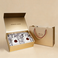 Boîte cadeau personnalisable en papier avec estampage doré pour pot de bougie en EVA, emballage de tasse parfumée, plusieurs spécifications