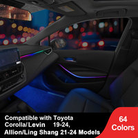 Éclairage d'ambiance rythmique RVB pleine couleur pour l'intérieur de la voiture avec contrôle par application, synchronisation musicale, efficacité énergétique pour Toyota