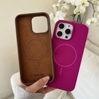 Casing Ponsel Magnetik Silikon Warna Polos untuk iPhone 16 Pro Max 15 Plus 13 14