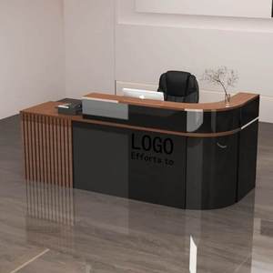 Bureau de réception moderne en forme de L, convertible, durable, écologique, en panneaux de bois, pour usage commercial, supermarchés, salons de coiffure - Product Image 2