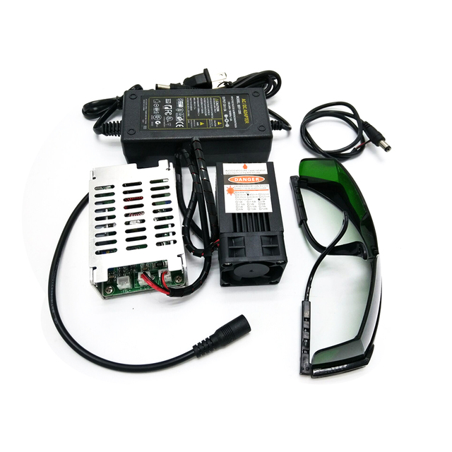 BulkMan3D 15W Blue Light Laser Module 450nm 15000mW 12V High Power TTL Adjustable Focus DIY Laser Engraver Accessories