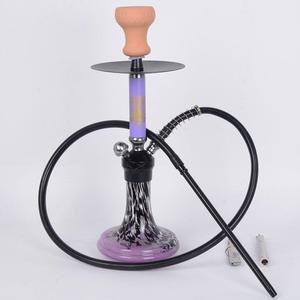 Wholesale Aluminum Alloy Single Tube Hookah Shisha Set Glass Base <strong>Bonges</strong> With Hose Tray Head Accessories - Product Image 1