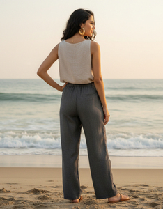 Haut en lin respirant pour femme, léger, confortable, élégant, parfait pour les occasions décontractées, le bureau, les voyages et le quotidien. - Product Image 2