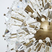 Lustre suspendu LED moderne en cuivre doré, motif floral pissenlit, pour mariage et escalier, avec cristaux