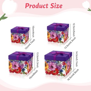 Square cardboard storage <b>box</b>, customizable for occasions such as birthdays, <b>weddings</b>, etc - Product Image 2