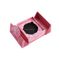 Boîte cadeau personnalisée en carton rigide avec fermeture magnétique à double porte, doublure en éponge, revêtement UV, style féminin rose fantaisie, pour parfum