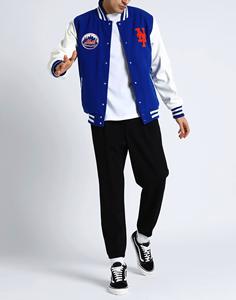 โออีเอ็มแจ็คเก็ตบอมเบอร์เบสบอลของผู้ชายเสื้อทีมโรงเรียนปักลายตัวอักษรไซส์ใหญ่พิเศษ - Product Image 2