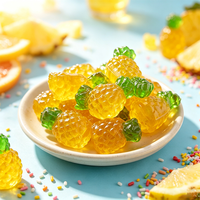 Groothandel op maat gemaakte 3D ananasvormige zoete fruitgelei snoepjes kindersnacks Halal gummy snoep