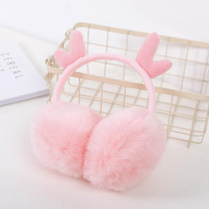 Peluche couvre-oreilles en dessin animé pour enfants, 3d, animaux, cerf, en peluche, couvre-oreilles, chauds - Product Image 5