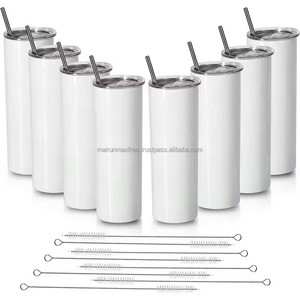USA kho 20oz đôi tường thăng hoa khoảng trống cốc thép không gỉ Tumblers với rơm và cao su dưới - Product Image 1