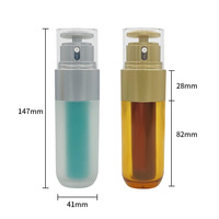 Flacon de luxe en plastique à double compartiment de haute qualité 50 ml Or Argent, Pompe Airless Double Tube pour Lotion et Crème Visage