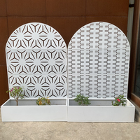 Paravent en métal sur mesure de 2,2 m avec jardinière, séparateur extérieur pour patio, balcon et jardin