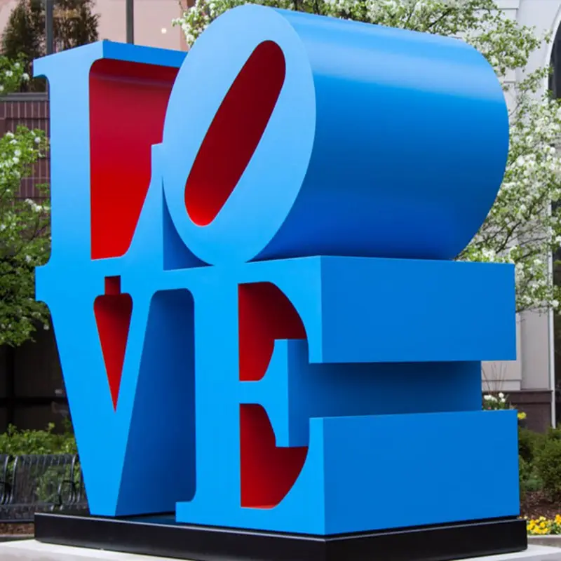 Custom Abstract Outdoor Design Metalen Kunst Woord Standbeeld Grote Tuin Rvs Letter Love Sculptuur