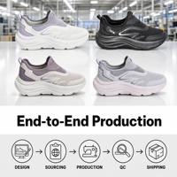 Chaussures de sport respirantes à semelle amortie en maille, faciles à enfiler et à retirer, pour la marche décontractée, fourniture directe d'usine, OEM