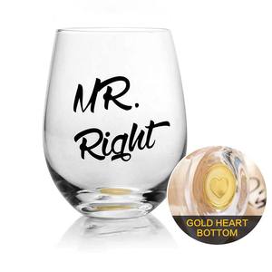 Mr. Giusto Mrs. sempre a destra personalizzabile cristallo Stemless vetro di lusso Design capacità di colore stile con scatola regalo - Product Image 2