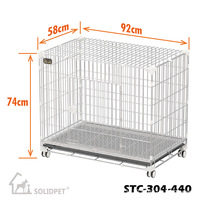 Cage pour animaux de compagnie Solidpet en acier inoxydable 304 respirante et multifonctionnelle avec barres métalliques pour chiens miniatures/petits, emballage en boîte, voyage, extérieur