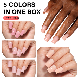 <span class=keywords><strong>Uñas</strong></span> Postizas de Marca Privada, 5 Colores, Acrílicas Rosas, Cobertura Completa, Cortas y Cuadradas, <span class=keywords><strong>Uñas</strong></span> Artificiales, Suministros al por Mayor OEM ODM - Product Image 3