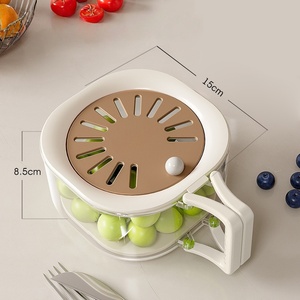 Wholesale Modern Multifunctional Plastic Salad Bowl <b>with</b> Drain <b>Basket</b> Foldable Handles <b>Lid</b> Storage Box Practical for Kitchen - Product Image 5