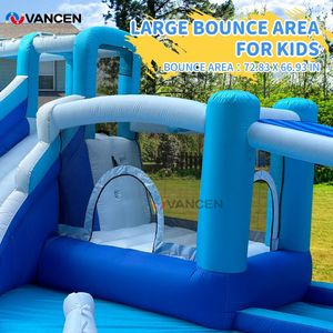 Parque Acuático Inflable 7 en 1 con Toboganes Dobles, Pared de Escalada, Material Oxford 840D y Soplador, para Niños, Diversión al Aire Libre en el Patio Trasero - Product Image 4