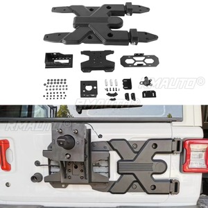 Soporte de Llanta de Repuesto de Aleación de Aluminio para Jeep Wrangler JL 2018-2023, Soporte de Llanta de Repuesto Tipo Hoja de Loto, Bisagras Reforzadas, Accesorios para Automóviles - Product Image 2