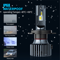 Ombre de phare de voiture Led haute puissance, ampoule de phares de voiture universelle, 90W, 9006, H4, 9005, H7, 6500K, 12v, 24V, 2 pièces