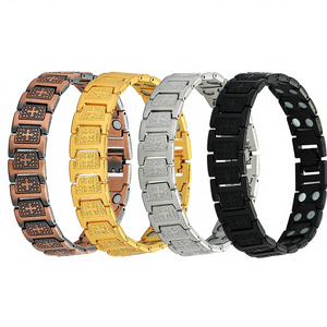 Bracelet en pierre naturelle magnétique à la mode rétro en kevlar, vente chaude en Europe et en Amérique, croix, ions négatifs, bijoux pour hommes anciens - Product Image 1