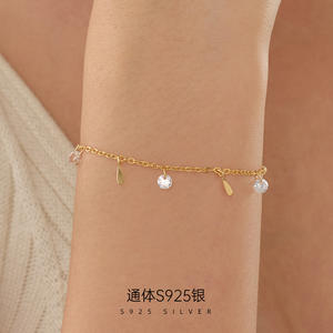 Лидер продаж, ювелирные изделия из 925 стерлингового серебра, циркон, подвеска в виде капли, браслет на цепочке для женщин - Product Image 2