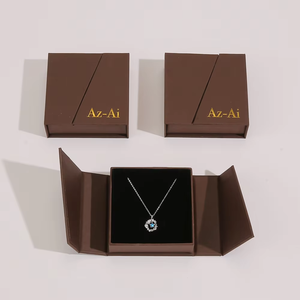 Juego de joyas magnéticas blancas, caja de doble puerta abierta, embalaje superior abatible para collar, pulsera, joyas, regalo - Product Image 2
