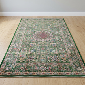 Tapis de sol en soie pure moderne de luxe fait main, tissage complexe noué à la main, design antidérapant pour salon, chambre, bureau, hôtel - Product Image 5