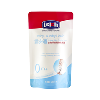 Sachet Doypack 500ml (16.9fl oz) en PET/NY/PE Blanc avec vernis brillant, couleurs bleu, rouge, blanc, 10 microns, pour liquide lessive bébé
