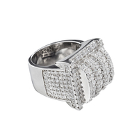 Nouvelle conception Bague Hip Hop pour homme en argent sterling 925, sertie de zircon et de diamants de synthèse, style Iced Out Bling