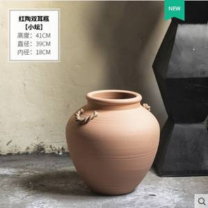 Bouteille <span class=keywords><strong>en</strong></span> céramique <span class=keywords><strong>en</strong></span> grès <span class=keywords><strong>avec</strong></span> poignées décoration de salon pot de poterie cylindre <span class=keywords><strong>en</strong></span> céramique vase à fleurs d'hôtel debout au sol - Product Image 5