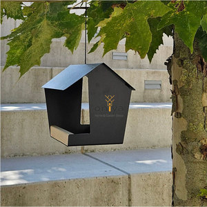 Oniya Modern büyük Metal kuş evi besleyici asılı vahşi kuş ahşap Yard ile birden yükseltilmiş besleyici yaban hayatı koruma açık - Product Image 3