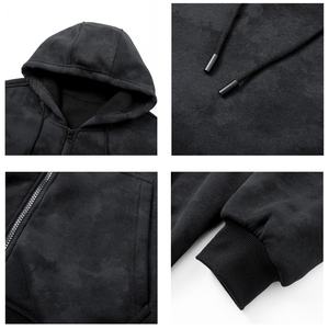 Sudadera con Capucha TKAN452D para Hombre, Estilo Urbano, Vintage, Lavada, Holgada, Informal, Gruesa, 100% Algodón, Abrigada, con Cierre - Product Image 3