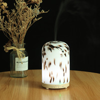 Lampe d'aromathérapie à imprimé léopard 24V USB, nouvelle arrivée, éclairage 7 couleurs, diffuseur d'arômes en verre 100ML, humidificateur ultrasonique avec minuterie